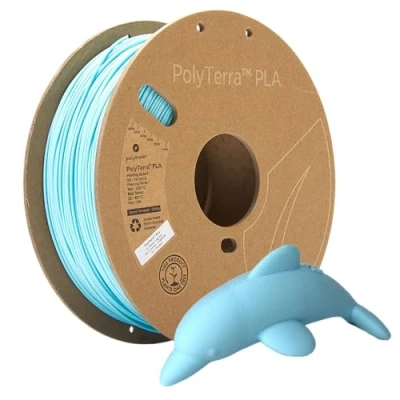 Immagine di Polymaker 70910 PolyTerra Filamento per stampante 3D plastica PLA contenuto di ridotto 1.75 mm 1000 g Blu ghiaccio 1 pz.