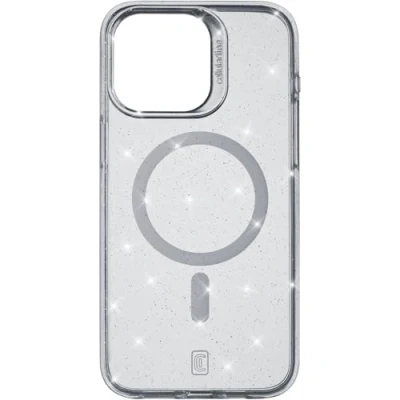Immagine di cellularline Sparkle Mag iPhone 15 Pro Max Custodia Trasparente con Finishing Glitterato Compatibile Ecosistema MagSafe Bordi, Tasti e Connettori Protetti Rosso