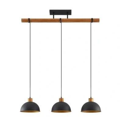 Immagine di lampada a sospensione &#039;Flurin&#039; dimmerabile (Moderno) colore Nero, in Metallo ad es. Soggiorno &amp; Sala da pranzo (3 luci, E27) di Lindby sospensione, soffitto,