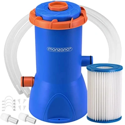Immagine di Monzana Sistema di Filtraggio a Cartuccia MZP90 Portata 3800L/h 90 W Pompa Filtro per Piscina