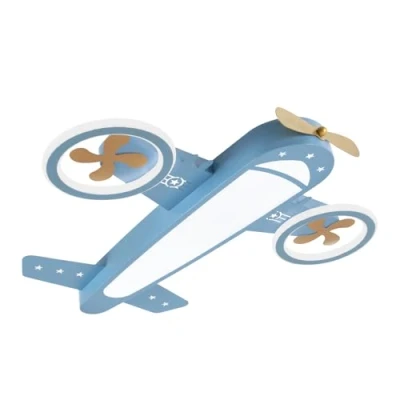 Immagine di Carino ed elegante Creativo Cartone animato LED Aerei Lampada da soffitto Temperatura di colore regolabile con un telecomando Fornito Camera dei bambini Illuminazione a Ragazzo Ragazza