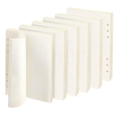 Immagine di 6 Confezioni Fogli A5 con Buchi Carta a Righe Fori Ricarica di 270 Fogli/540 Pagine per Raccoglitore ad Anelli Quaderno Diario