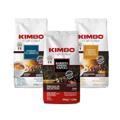 Immagine di Set Degustazione Caffè Kimbo in grani: Classico, Espresso Napoli e Crema Intensa 1 kg x 3