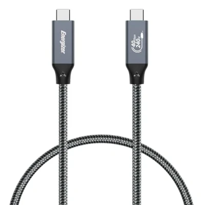 Immagine di Energizer Cavo USB C a PD Ricarica Rapida 240W Nylon intrecciato Compatibile con iPhone 15, Samsung S23 Series (80cm) Nero/Grigio
