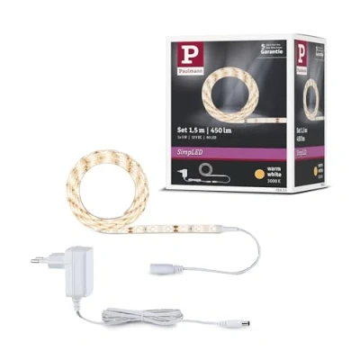 Immagine di Paulmann FN SimpLED 78953 Striscia LED con spina 12 V 1.5 m Bianco caldo 1 pz.
