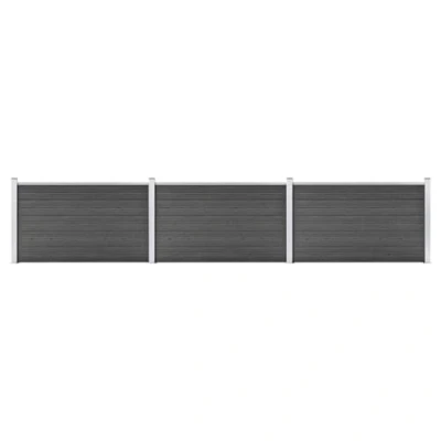 Immagine di vidaXL Set Pannelli di Recinzione in WPC 526x105 cm Nero