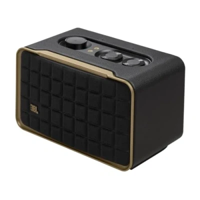 Immagine di JBL Authentics 200, Smart Home Speaker, Altoparlante Bluetooth dal Design Retrò Anni &#039;70 con Griglia Quadrex, Wi Fi Integrato, Assistente Vocale, AirPlay, One App, Nero