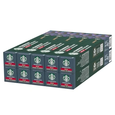Immagine di STARBUCKS Decaf Espresso Roast by Nespresso Caffè Decaffeinato, 10 confezioni da capsule (100 compatibili Nespresso)