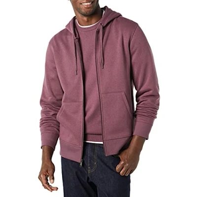 Immagine di Amazon Essentials Felpa con Cappuccio e Cerniera Integrale in Pile (Disponibile nelle Taglie Big &amp; Tall) Uomo, Porpora, XS