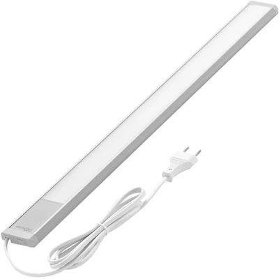 Immagine di Oktaplex Riva luce sottopensile cucina LED piatto bianco caldo 57,5cm 730lm con interruttore 10,4W 230V argento