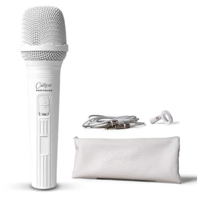 Immagine di Carry on microfono dinamico professionale per voce cardioide palmare con interruttore ON/OFF INC: cavo da XLR a jack 3 m, clip microfono, custodia morbida il trasporto