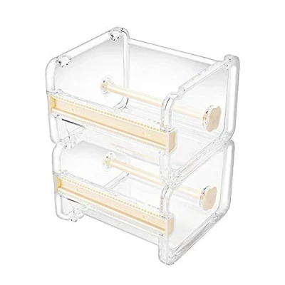 Immagine di molshine 2 Pack Dispenser di Nastro per Mascheratura Trasparente da Tavolo Multi Washi,Taglierina (Non Includere Adesivo) (Beige)