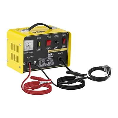 Immagine di MSW S Charger 20A Caricabatterie Mantenitore di Carica (12/24V, A 12 200 Ah, 230 V, 0,5 kW, per batterie al piombo acido,nero opaco/rosso lucido, display analogico)