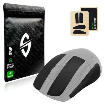 Immagine di SensoryBoost Grip Tape Set per Roccat Kone PRO (+ Pad) Assorbente dal sudore, estremamente antiscivolo, ultrasottile (0,5 mm) Autoadesivo e senza residui Accessori mouse da gioco