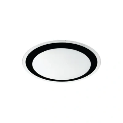 Immagine di Eglo lampada da soffitto a LED Competa 2, 1 luce, parete in acciaio e plastica, colore bianco, nero, trasparente, soggiorno, bianco caldo, Ø 33,5 cm