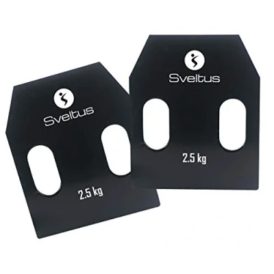 Immagine di Sveltus Plaques Acier avec Poignées 2,5 kg Env, Piastre in Acciaio con Maniglie Unisex Adulto, Nero, Taglia Unica