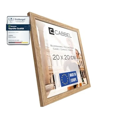 Immagine di CABBEL cornice 20x20 cm, Rovere, robusta in legno MDF, plexiglass infrangibile, da appendere e