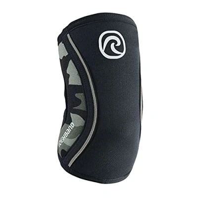Immagine di Rehband Benda per gomito SBR/neoprene da 5 mm, manica del allenamento con i pesi, design anatomico, antiscivolo e aderente donne uomini, Colore:Camuffare, Misura:XXL