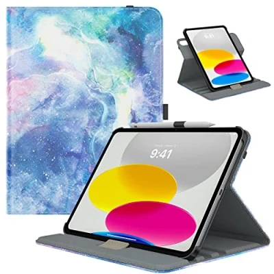 Immagine di TiMOVO Custodia Compatibile con iPad 10a Generazione 10,9&quot; 2022, Rotazione a 90 Gradi Smart Cover Portapenne per Gen, Funzione di Auto Sveglia e Sonno, Nebulose Fantastiche