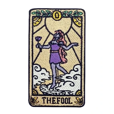 Immagine di Finally Home toppa termoadesiva The Fool Cartolina dei tarocchi Patch astrologiche, biglietti di tarocchi, con segno zodiacale