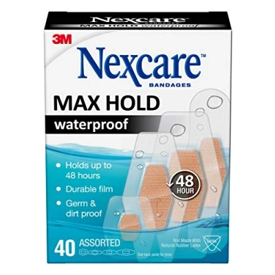 Immagine di Nexcare Bende impermeabili Max Hold: Assorted 40 count (Chiaro) / contare