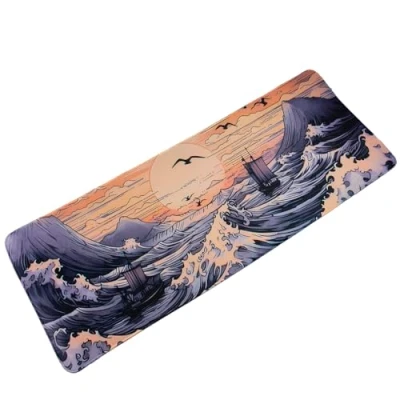 Immagine di lachineuse Tappetino per mouse XXL La Wave Giapponese, formato XXL, 800 x 300 3 mm