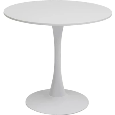 Immagine di Kare Design tavolo Schickeria, bianco opaco, tondo, diametro 80cm, 4 persone cucina/sala da pranzo/ufficio, stile classico moderno, linee semplici, 80x74cm (A/L/P)