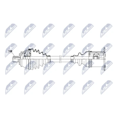 Immagine di NTY NPW AU 055 Albero motore / Semiasse Assale anteriore Sx 604 per veicoli con ABS Cambio automatico a 6 marce