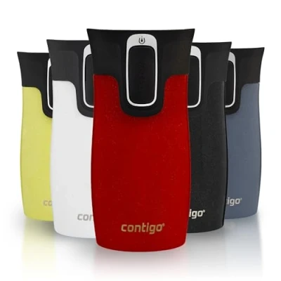 Immagine di Contigo West Loop Mini Autoseal Tazza Termica da viaggio in acciaio inossidabile thermos caffe caffè asporto con coperchio facile pulire senza BPA Licorice 300 ml