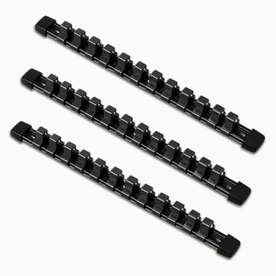 Immagine di ACEBON Set di 3 binari per chiavi a bussola con 36 clip inserti 12,5 mm (1/2&quot;), organizer