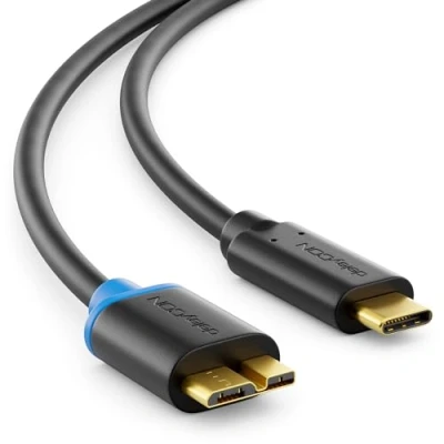 Immagine di deleyCON 0,5m Cavo USB 3.0 Tipo Connettore 3.1 C a Micro 5 Gbps di Ricarica Dati per es. Smartphone Tablet Notebook Caricabatterie Nero