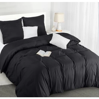 Immagine di Utopia Bedding Copripiumino 155x220 Microfibra 155x220cm + Federe 80x80cm Nero