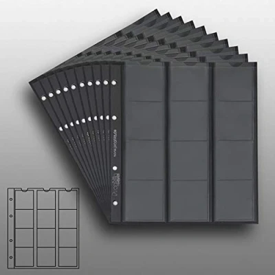 Immagine di 10 Numismatic Prophila Kobra Coin Sheets, 12 Pockets up to 44 mm Diameter