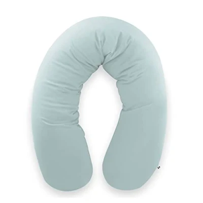 Immagine di Hauck Cuscino Gravidanza e Allattamento XXL Nurse N Care per Dormire in Microperle, OEKO TEX® STANDARD 100, Cotone, Consistenza Regolabile Borsa Inclusa, Lavabile Eucalipto