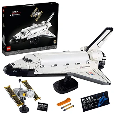 Immagine di LEGO Icons NASA Space Shuttle Discovery, Set Fai da Te per Adulti Collezione, Modellino Costruire con Telescopio Hubble e Braccio Robotico 10283