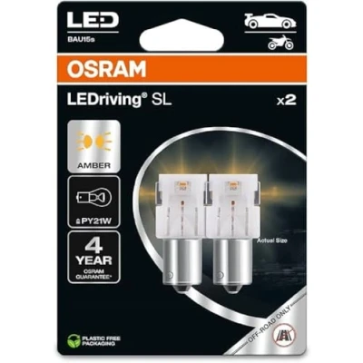 Immagine di OSRAM LEDriving SL, ≜ PY21W, Ambra, Doppio Blister (2 lampade), Retrofit LED, solo uso fuoristrada