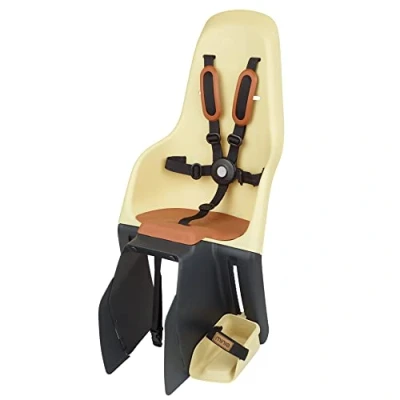 Immagine di MINIA for Carrier 8405700003 Seggiolino per bicicletta posteriore con ancoraggio nel portapacchi, bambini un’età compresa tra i 9 mesi e 6 anni in giallo.