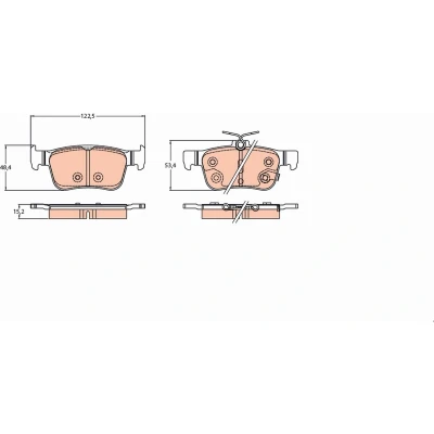 Immagine di TRW GDB2223 Kit pastiglie freno con segnalatore acustico usura HONDA: CIVIC 10, 10 Stufenheck