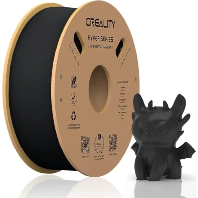 Immagine di Creality Hyper PLA Filamento 1.75 mm, per Stampa ad Alta Velocità 30 600 mm/s, Precisione Dimensionale +/ 0.03 1 KG (2.2 libbre)/ Bobina (Nero)
