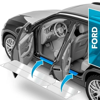 Immagine di uProtect Battitacco Auto AntiGraffio Pellicola per Ford Kuga 3 (III) ST Line &amp; VignaleConnect I 2019 2024 Protezione Accessori Tuning Portiera Trasparente Lucido