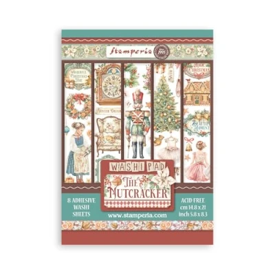Immagine di Stamperia Washi Pad per scrapbook, album, carte, bullet journals, and more traslucido, Easy to Cut, Acid Free, Perfect for Hobbies, Crafts Gifting (The Nutcracker) (A5) (8 fogli)