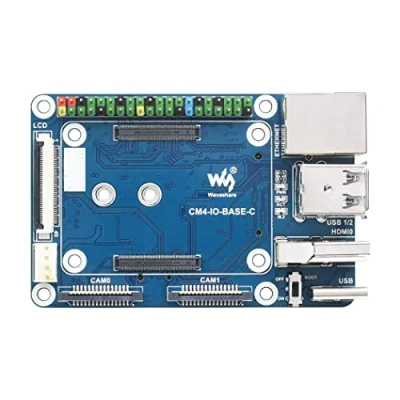 Immagine di Mini Base Board (C) per Raspberry Pi Compute Module 4 (CM4), connettore LCD a 40 pin, interfaccia Gigabit Ethernet RJ45