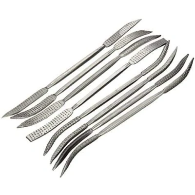 Immagine di KookuLEE 8 pz 5,5 X 190 mm Doppia Estremità Riffler Legno Rasp File Set Lavorazione Del Intaglio Rasatura Grosso Strumenti Manuali