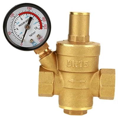 Immagine di Valvola di riduzione pressione, pressione acqua in ottone DN15 1/2 pollici &quot;Valvola regolazione regolatore regolabile 1/2&quot;