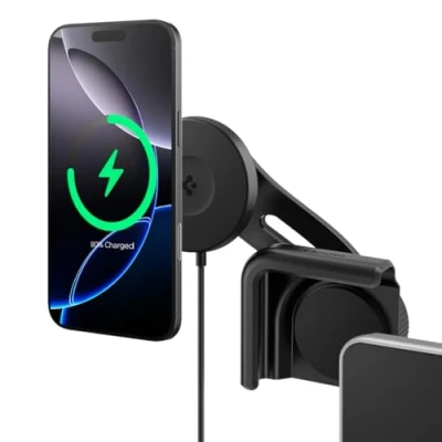 Immagine di Spigen Tesla Model Y 3 ( 2023) Caricatore Wireless Auto per MagSafe [Montaggio Senza Adesivo], Supporto Telefono Magnetico Compatibile con iPhone 16 15 14 13 12 Pro Max Plus Mini