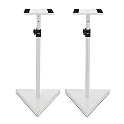 Immagine di Gear4music Supporti Per Monitor Da Studio Altezza Regolabile Bianco Supporto Casse Audio