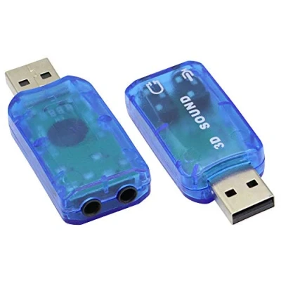 Immagine di zdyCGTime Scheda audio stereo USB 5.1 esterna,Adattatore virtuale a canali da 2.0 3D,Compatibile con Windows e Mac, PC, Notebook.Plug and play.(2 pezzi/blu)
