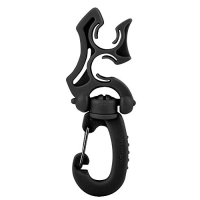 Immagine di Keenso Doppio Supporto per Tubo di Immersione con Clip, Gancio Fibbia Tenuta Regolatore Clip BCD (Nero)