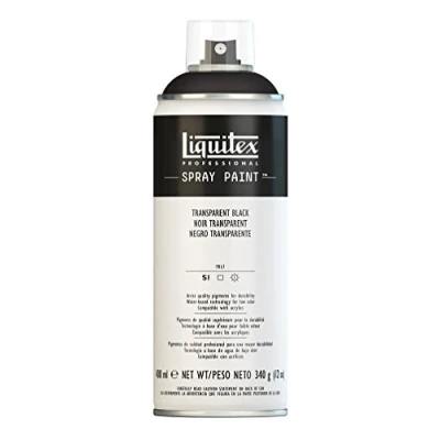Immagine di Liquitex 4450260 Vernice Spray Professionale A Base D&#039;acqua, Nero Trasparente, 400ml, 1 Pezzo