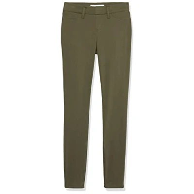 Immagine di Amazon Essentials Jegging in Maglia Elasticizzata Senza Zip (Disponibile Taglie Forti) Donna, Verde Oliva Scuro, S Corto